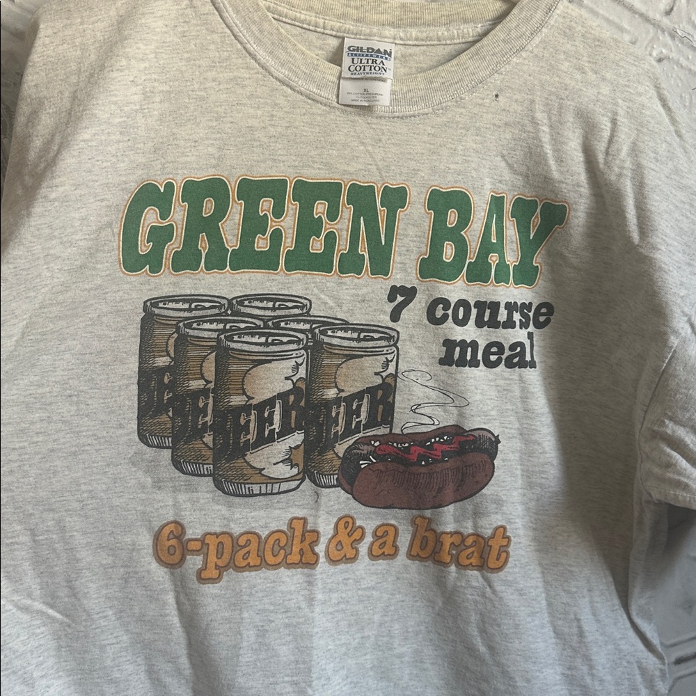Vintage Green Bay packers Wisconsin funny nfl brats and beer Graphic Men's Shirt - Picture 6 of 7